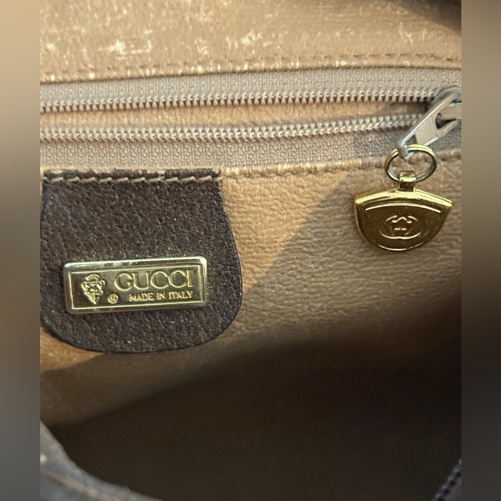 GUCCI Sherri Line GG Crossbody Ophedia Bag ~ Cloth & Leather PVC ~ VINTAGE - Picture 4 of 14